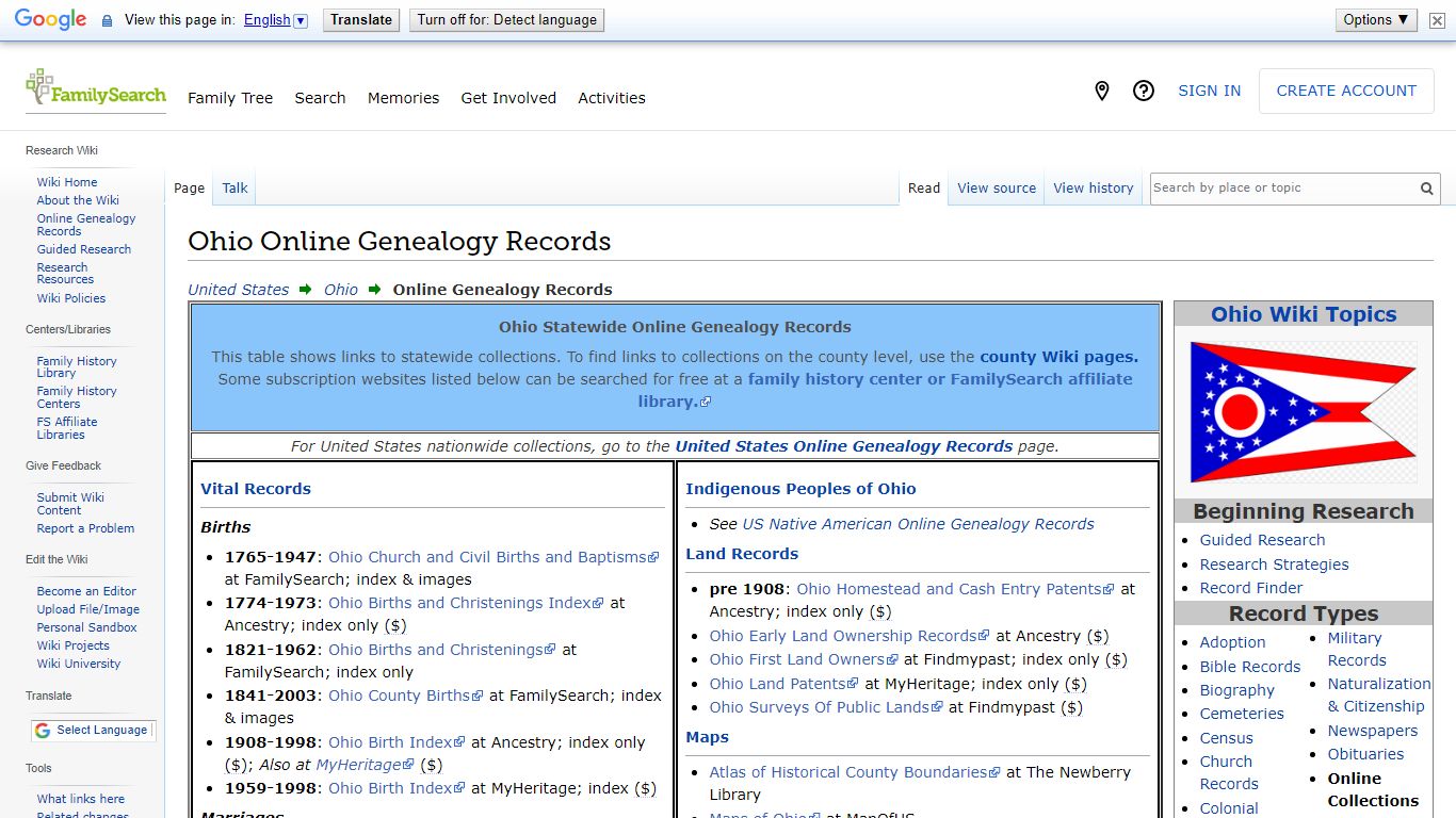 Ohio Online Genealogy Records • FamilySearch